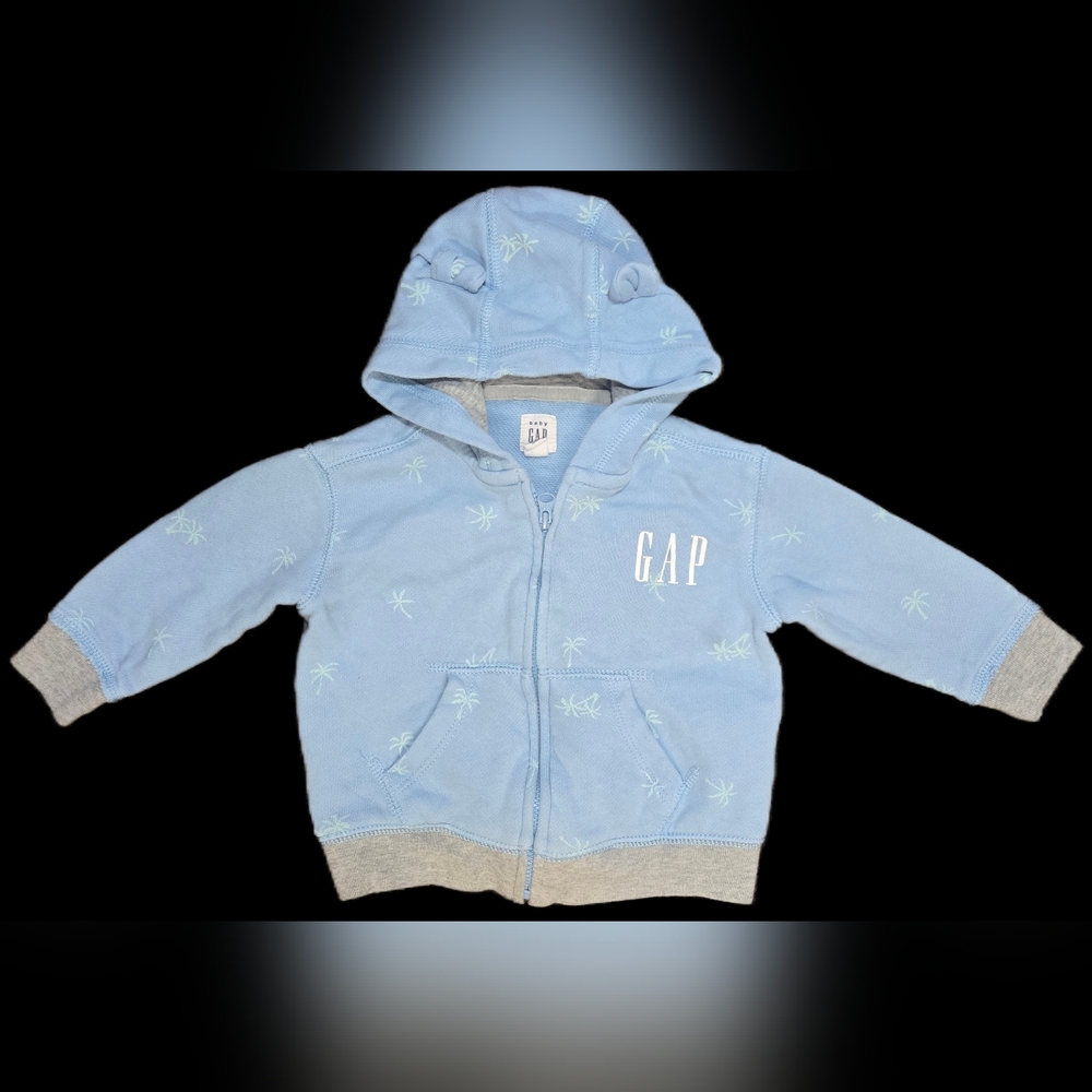 12-18 Month GAP Light Blue Hoodie with Palm Tree Print